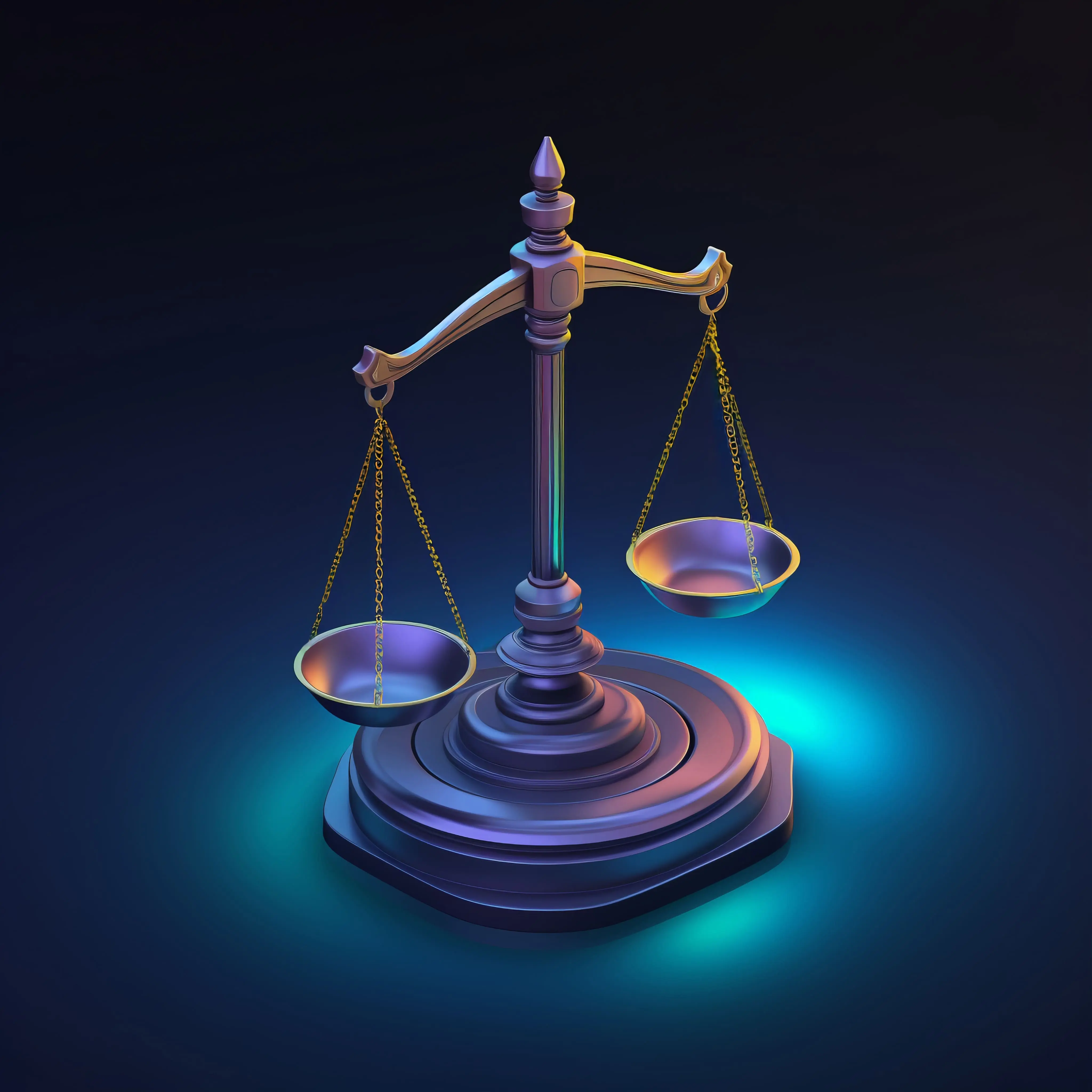 Scale 3D icon representing risk reward ratio balance in trading